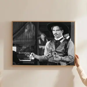 Doc Holliday Val Kilmer Famous gunfighter Tombstone Arizona Movie, Vintage Tombstone Movie Poster, Wyatt Earp, Doc Holliday & Earp Brothers Walking Scene, Classic Western Wall Art, Aesthetic Print