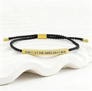 Dont Let The Hard Days Win Bracelet for Women Men, Handmade Braided Adjustable Wrap Stainless Steel To My Daughter/Best Friend Inspirational Gifts Ladies Jewelry