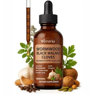 Wormwood Black Walnut Cloves Drops – 6,600mg Extra Strength Herbal Cleanse with Wormwood, Black Walnut Hulls, Clove Bud & Garlic – Supports Digestive Health, Gut Cleanse & Immune Defense