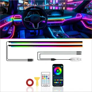 USB Plug Car Interior LED Strip Lights RGB Dashboard APP luz led carro  Remote Control 16 Million Colors Car Neon Light Accessory Kit for Enhanced Ambiance