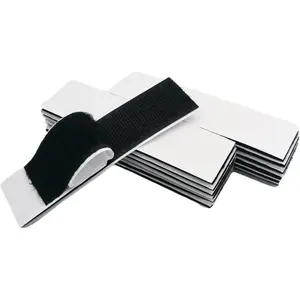 16 Sets 1x4 Inch Hook and Loop Strips with Adhesive - Double Sided Tape Heavy Duty for Wall Crafts - Sticky  Fastener Mounting Tape for  or Office Use,Indoor & Outdoor Use,Black