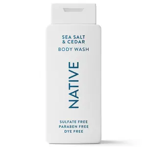 Native Body Wash, Sea Salt & Cedar, Sulfate Free, Naturally Derived Ingredients, 24hr Freshness, for Women & Men, 18 fl oz