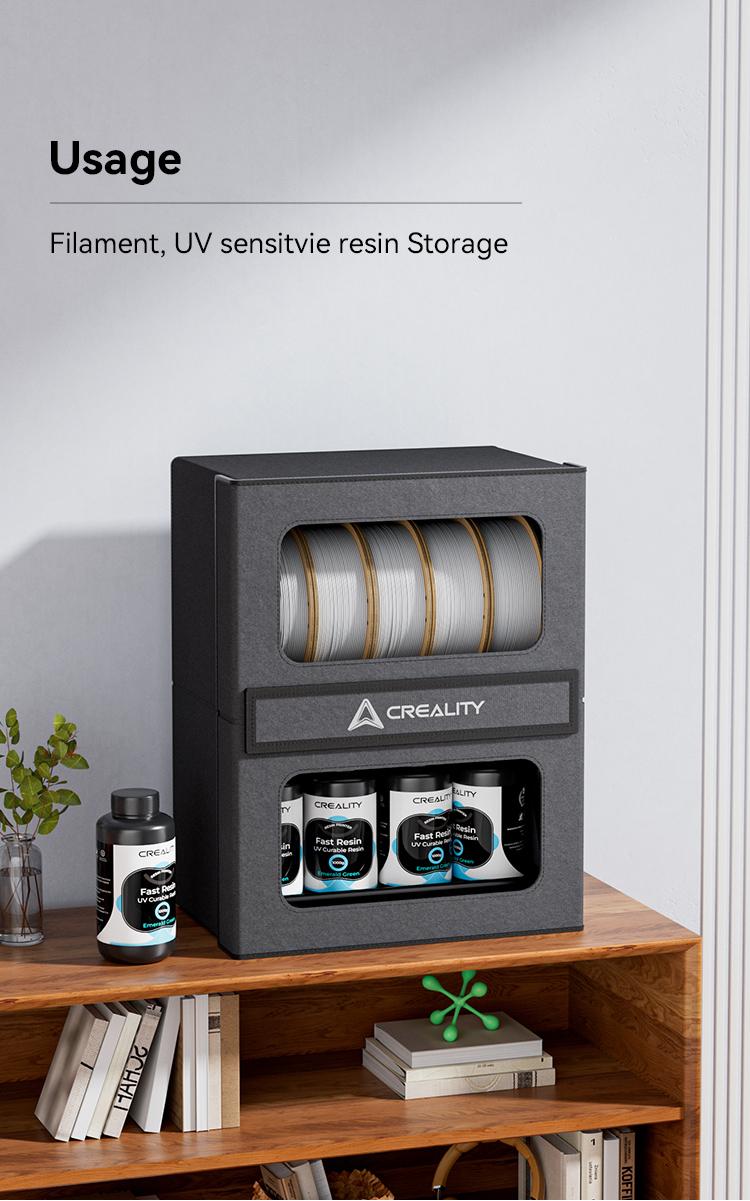 Creality Durable 3D Filament Storage Box with Lid, 10KG Capacity 3D Filament Dryer with Magnetic Closure, Waterproof