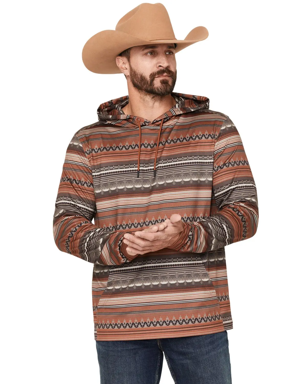 Rank 45 Men's 45&Reg; Men'S Stone Mesa Southwestern Print Tech Hooded - Rmfa26k10-Bn