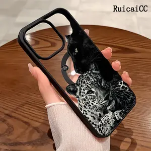 Premium Magnetic Phone Cases for iPhone11/12/13/14/15/16//17/Air/promax/Plus Cool Two Leopards with Lip y2k cased MagSafe Ready, Anti-Fall, Springtok and Ultra-Thin Design | Perfect for Everyday Use Screen Protector Resistance