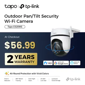 TP-Link & Tapo C520WS - 2K QHD Outdoor Pan/Tilt Wi-Fi Security Camera with 360° View, Motion Tracking, Color Night Vision, AI Detection, and Cloud & SD Card Storage Protection Surveillance Durable Adjustable   #SummerWins #DealsForYouDays