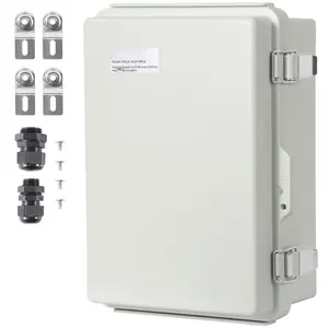 Outdoor Electrical Junction Box 16.93 x 12.99 x 7.09 In ABS Plastic Enclosure With Hinged Cover, Stainless Steel Latch, IP67 Dustproof Waterproof, Weatherproof Outdoor Electrical Enclosure