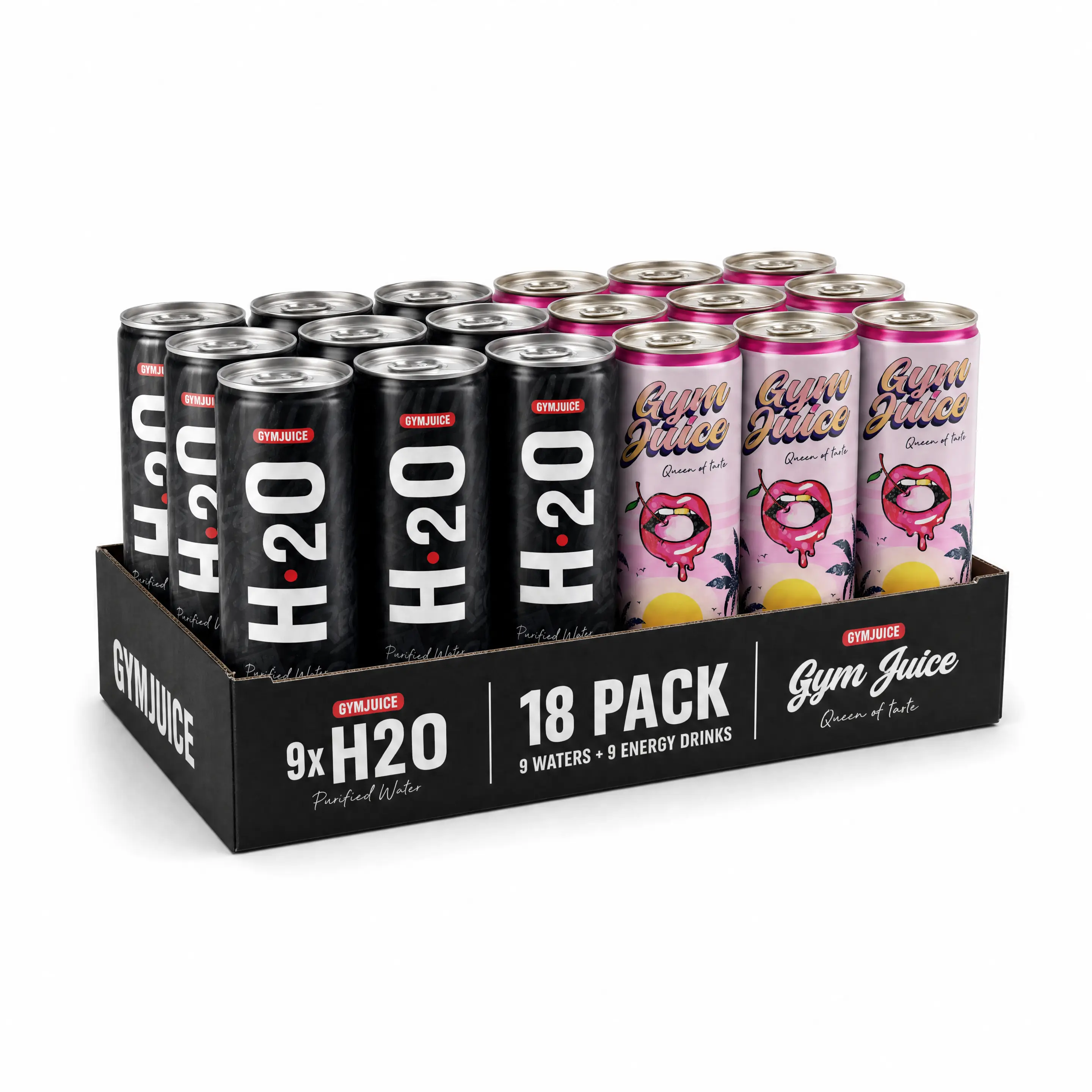 Gym Juice Energy Bundle - Caffeinated Energy Drink, Hydrating H2O Water for Sports & Fitness Enthusiasts