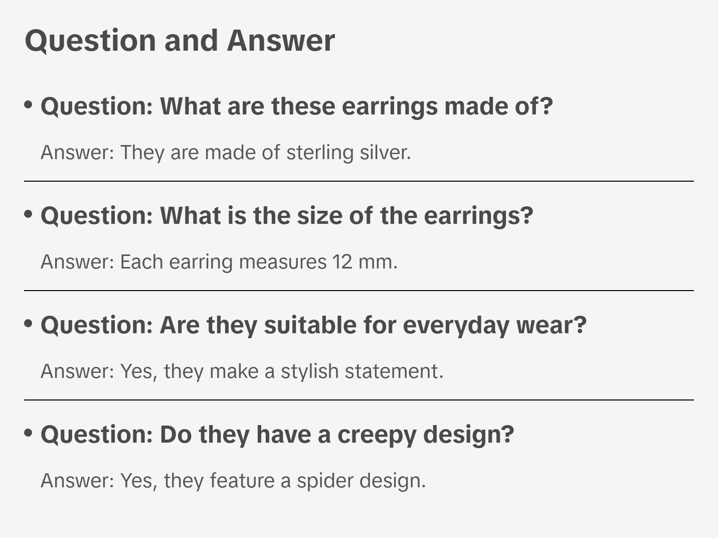 SONIA HOU Spider Halloween Stud Earrings - Sterling Silver | S925 Chic Trendy Exquisite Fashion Design Plated Stackable Accessory