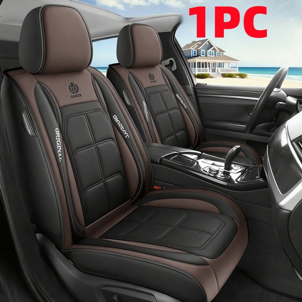 1PC Soft PU Leather Automotive Seat Cover Water-Resistant Wear-Resistant Full-Coverage Muscle Seat for Front Row Interior