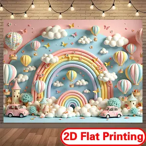 2D Polyester Flat Printing Party Backdrop Banner, Outdoor Decor for Backyard BBQs & Summer Events