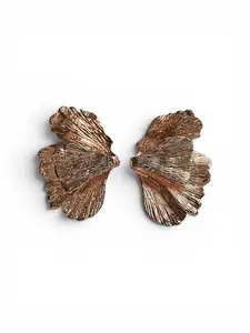 Sterling Ginkgo Leaf Earrings | Statement Stud Earrings for Women | Minimalist Botanical Jewelry