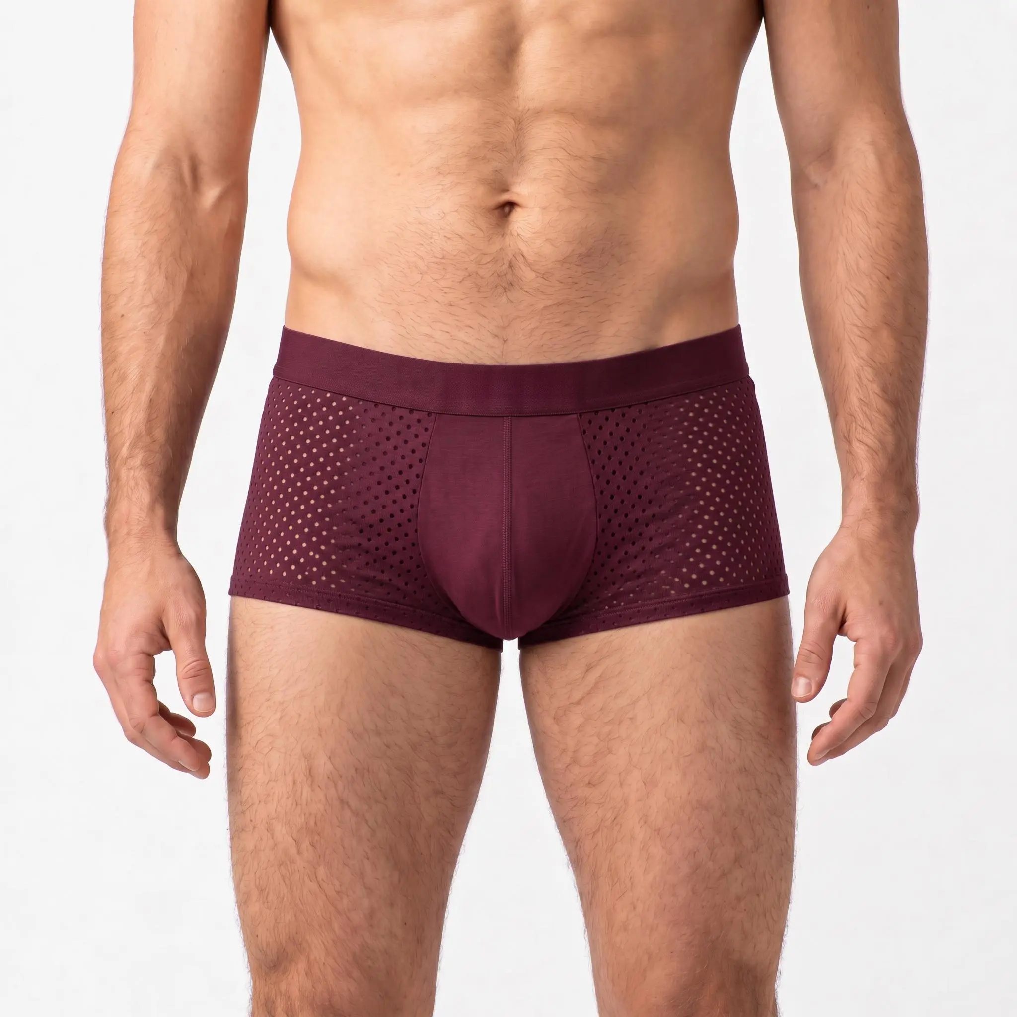 Men's 4-Pack Breathable Mesh Boxer Briefs Ice Silk Bamboo Fiber Menswear Moisture-Wicking Quick-Dry Anti-Odor Soft Comfortable Cool Multicolor for Summer Gym Workout & Hot Weather,summerwins,travel essentials,camping essentials