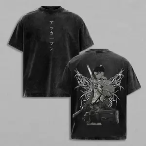 Valentine Shirts Vintage Captain Levi Ackerman Attack On Titan Heavyweight Acid Wash Cotton Graphic Tee Y2K Grunge Aesthetic Streetwear Oversized Crewneck Top Scout Regiment Gym Pump Cover Japanese Anime Manga Casual Daily Outfit Trendy Unisex Merch Perfe