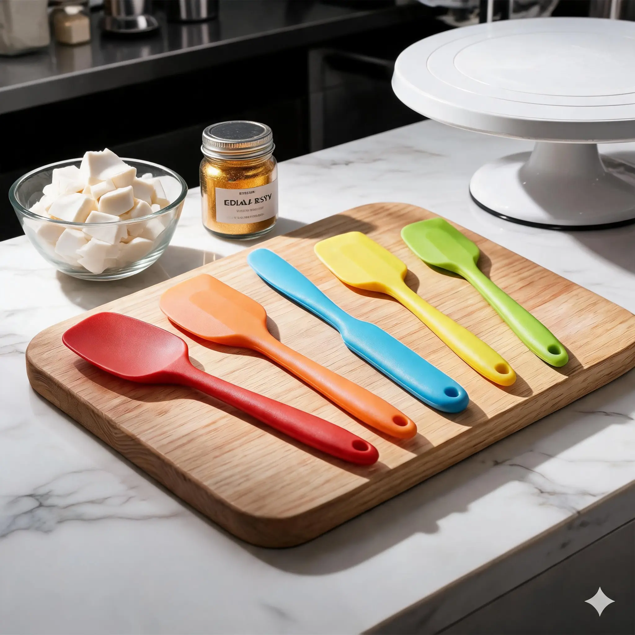 5-Piece Heavy Duty Stainless Steel Core Silicone Spatula Kit - High Heat Resistant, Flexible Kitchen Utensils, Dishwasher Safe for Mixing Batter, Scraping Sauce