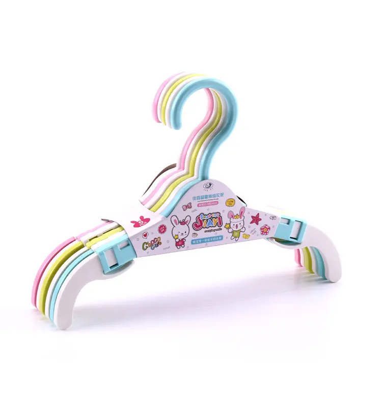 New Trendy Baby and Children's Clothes Hanger Small Plastic Clothes Hanger Retractable Cute Small Clothes Hanger