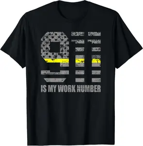 100%cotton 911 Is My Work Number Funny Dispatcher Gift T-Shirt