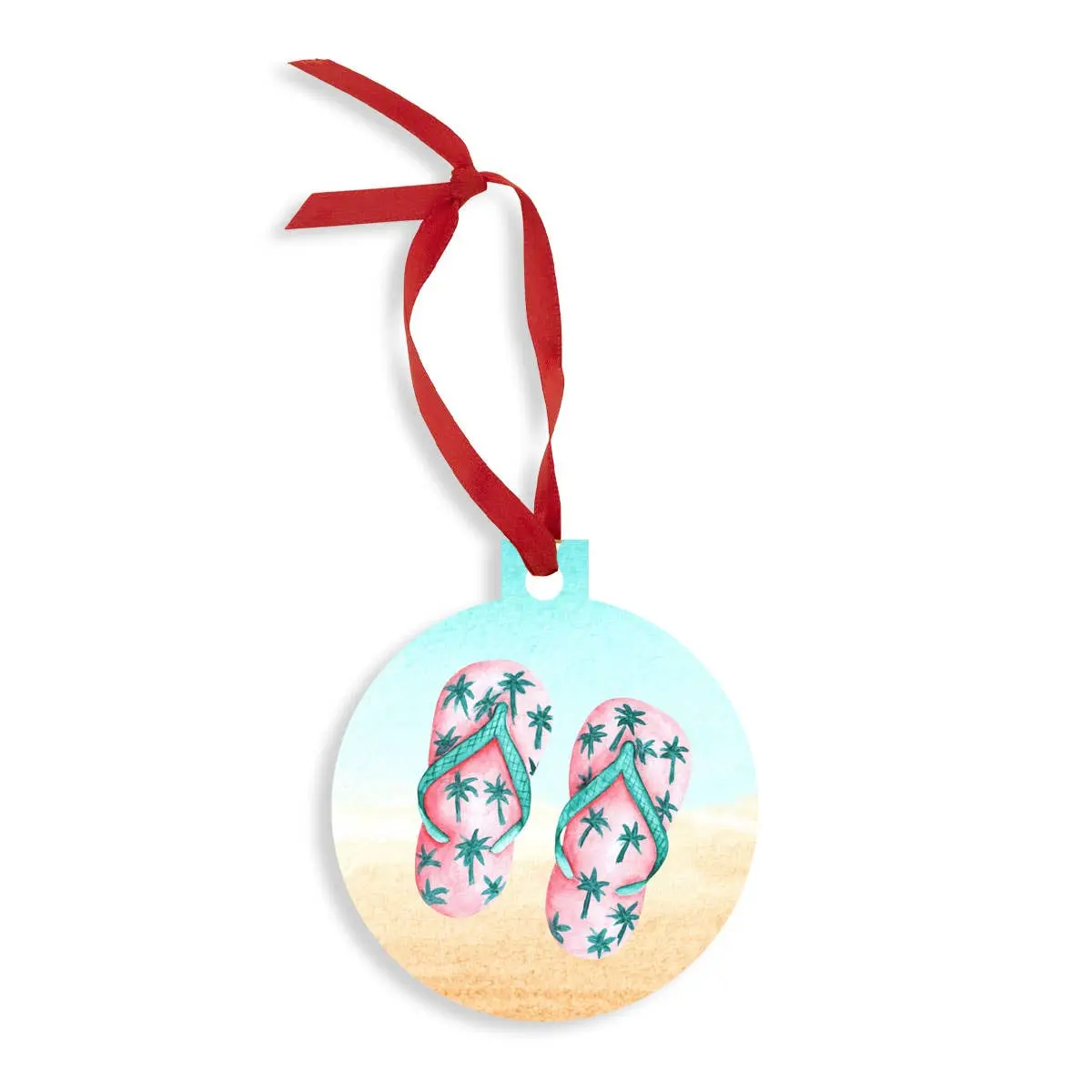 The Flip Flops Were Hung Coastal Christmas Beach Ornament - 3 pc Set #SO-RD3-BCHFLOP