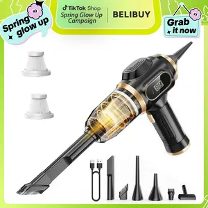 Belibuy Handheld Cordless Car Vacuum Cleaner,9000PA Powerful, 6-in-1 Portable VacuumCleaner with Smart Display, Suitable for CarHome, Office, Pet Portable High portablecordless Cleaning Machine.The Best Gift for Dad.Interior Detailing Kit