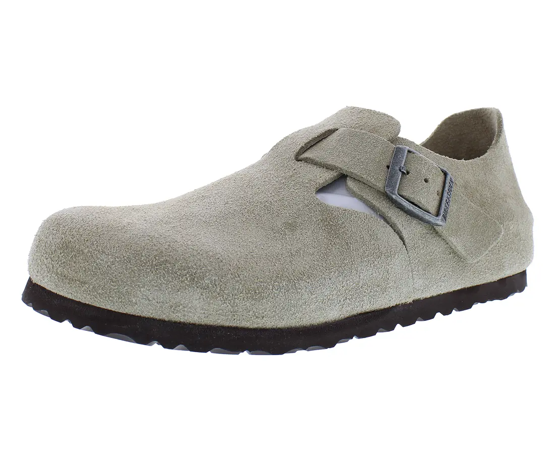 Birkenstock London Narrow Fit Unisex Walking Shoes, Comfortable Clog-Style Flat Footwear with Buckle Strap