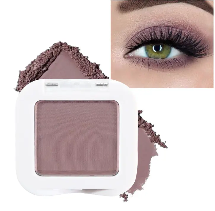 evpct Mauve Taupe Plum Matte Single Eye Shadow Palette Makeup for Older Women, Plum Lavender Purple Natural Cream Eyeshadow Palette for Green Eyes, High Pigment Mini Monochrome Eyeshadow