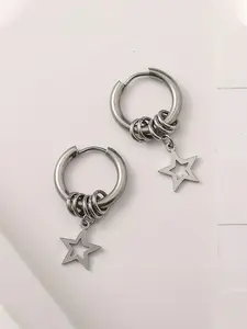 Star Design Unique Star Shape Dangle Earrings, 2024 New Style Stainless Steel Jewelry for Party, Daily Clothing Decor, Trendy All-match & Exquisite Jewelry for Birthday Gift