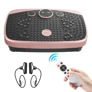 VEVOR Pink Vibration Plate Exercise Machine for Home Gym Use, Whole Body Shaker with Magnetic Acupoints for Lymphatic Drainage, Fitness Equipment Includes 2 Resistance Bands for Women
