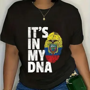 100% Cotton IT'S IN MY DNA Ecuadorian Ecuador Flag Pride Roots Gift T-Shirt
