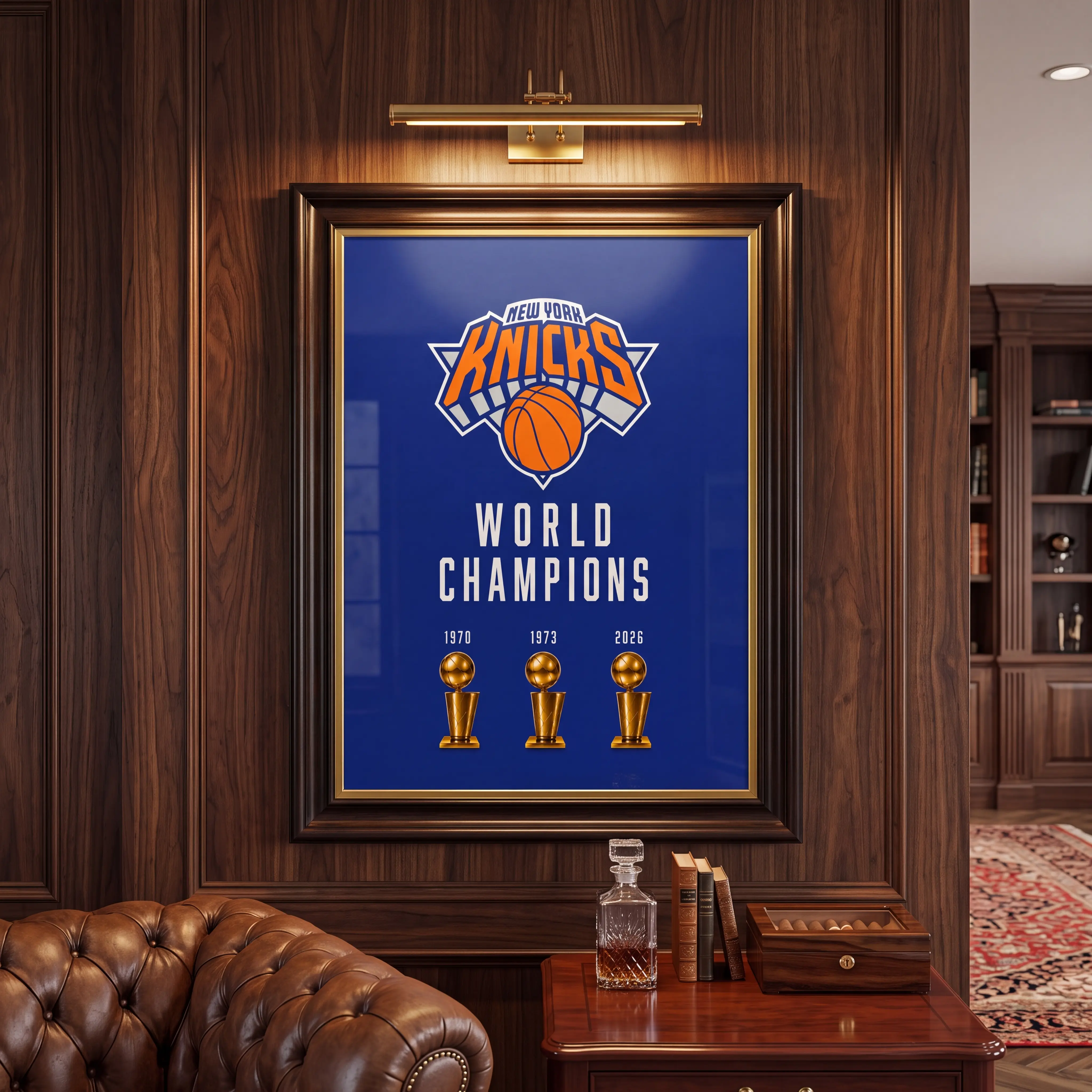 New York Knicks World Champion Banner Rolled Poster | Knicks Banner