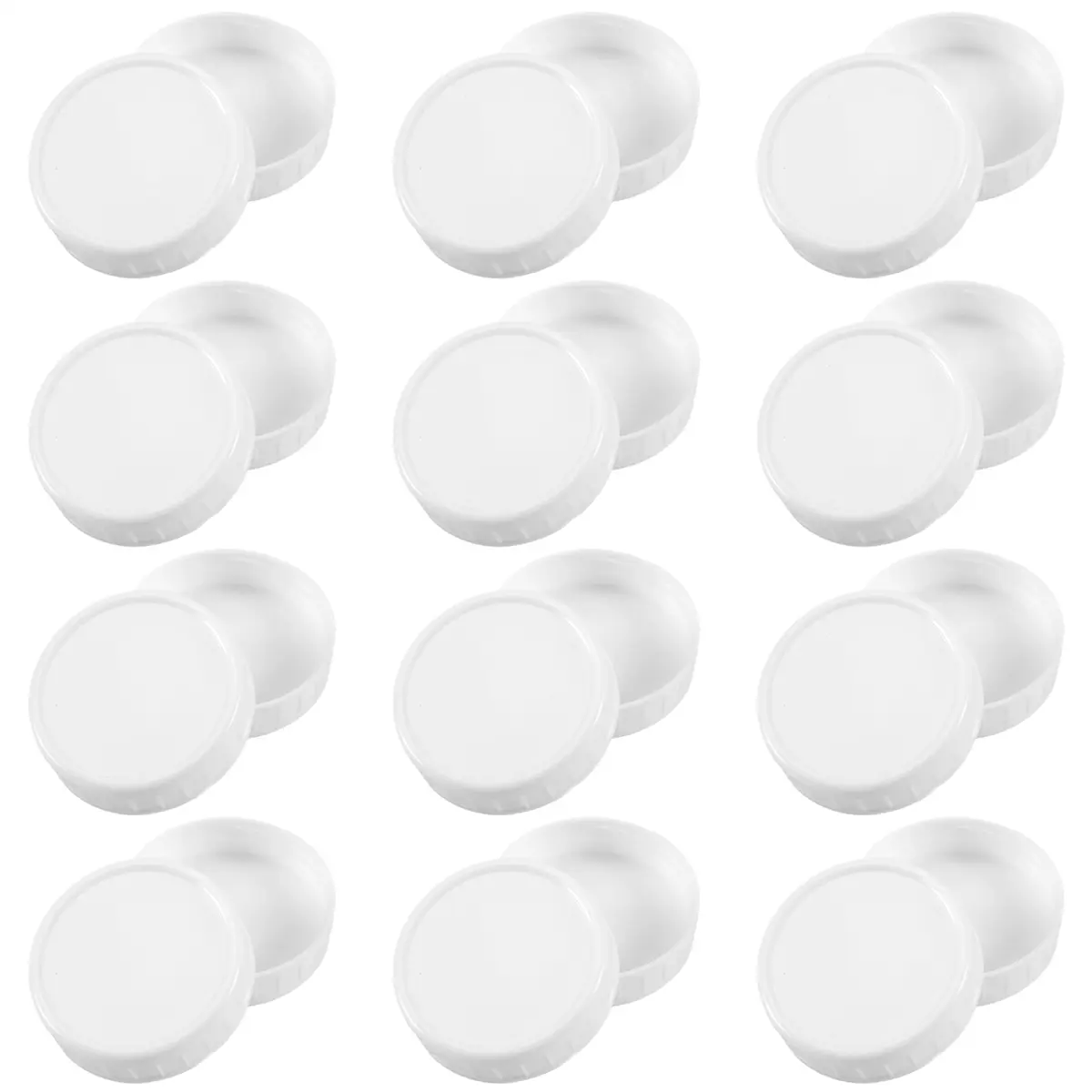 Airtight Leak-Proof 70mm Diameter Plastic Regular Mouth Mason Jar Lids - Household Appliance Accessory for Dry Erase, Arts and Crafts Projects, Tea Storage (Compatible with Mason Jars)