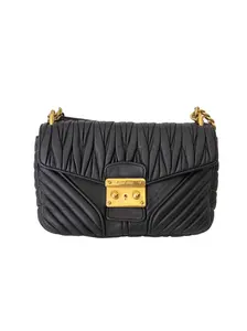 Pre-owned miu miu leather Crossbody Bags Nappa Matelassé Biker Shoulder Bag
