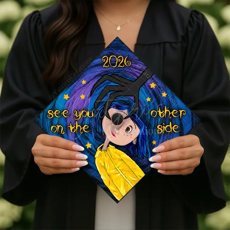 See You On The Other Side Printed Graduation Cap Topper