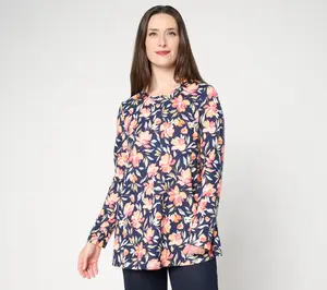 Denim & Co. Regular Printed Heavenly Jersey Swing Tunic