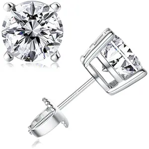 MILACOLATO synthetic Moissanite Stud Earrings, Screw Back Earring synthetic Moissanite Earrings Studs for Women Men 0.6ct-3.0ct  synthetic moissanite earrings unisex earring