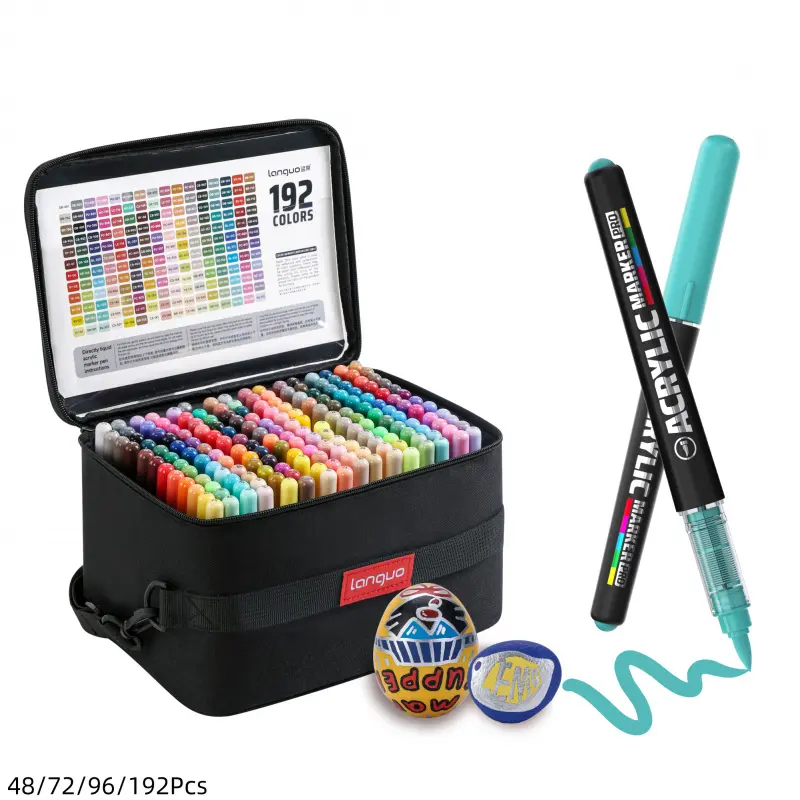 Acrylic Markers Pro Set, Art Marker Set, Artist Supplies, Ink Upgrade Color overlay ability, Intelligent ink system, Soft Tip 1-5mm, for painting on a wide range of materials For Glass, Ceramics, Plastics, Wood, etc