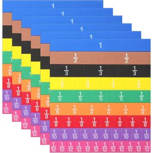 6 Sets Fraction Tiles Set for Math Classroom Fractions Manipulatives Math Manipulatives for  School Supplies
