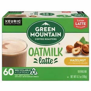 Green Mountain Hazelnut Oatmilk Latte 1-Step K-Cups, 60 Count