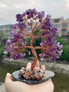 Natural Amethyst Crystal Tree Decoration, Elegant Home Office Decor, Bar Cabinet Ornament, Natural Stone Decor, Holiday Surprise Gift
