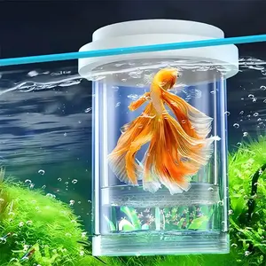 Magic Floating Nursery Self-Adjusting Breeder Box fish tank for Baby Fish - Safe Zone, Breathable Mesh Tank for Shrimp & Fry Protection Aquarium Building Set Aquarium