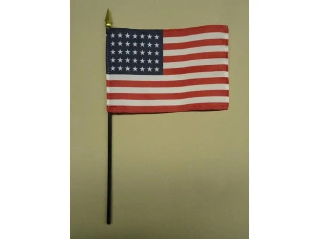 212 MAIN 35-Star US 1863-65 Fabric Blend Stick Flags, 12-Pack 4x6 in. Mounted Flags for Desks, Tabletops, Parades (High-Quality Home & Festive Party Decor Supplies)