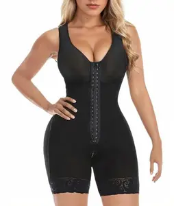 Women's Colombian Faja Shapewear Bodysuit - Tummy Control, Post-Surgery Full Body Shaper, Butt Lifter, Zipper Crotch, Elegant Skims-Style Design