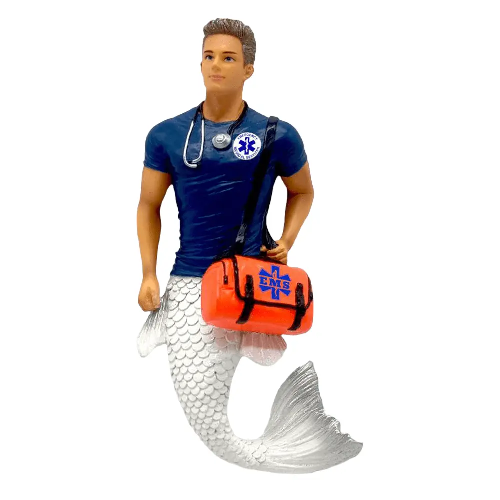 December Diamonds Limited Edition Eclectic Merman First Responder Uniform Fantasy Christmas Ornament - Festive Home Decor for Birthdays, Holiday