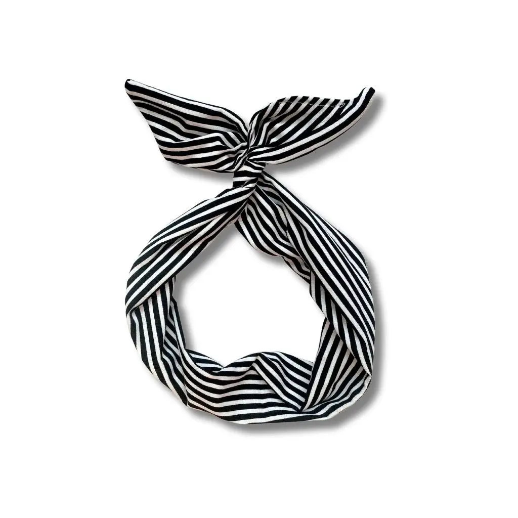Black and White Stripe Wire Headband