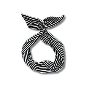 Black and White Stripe Wire Headband