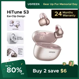 UGREEN Wireless Earbuds Bluetooth 5.4 Headphones Sport with Earhooks,48H Playtime,Fast Charging Case,Noise Cancelling Mic for Running Gym Workout ,earclip design，tiktokshopmemorialday