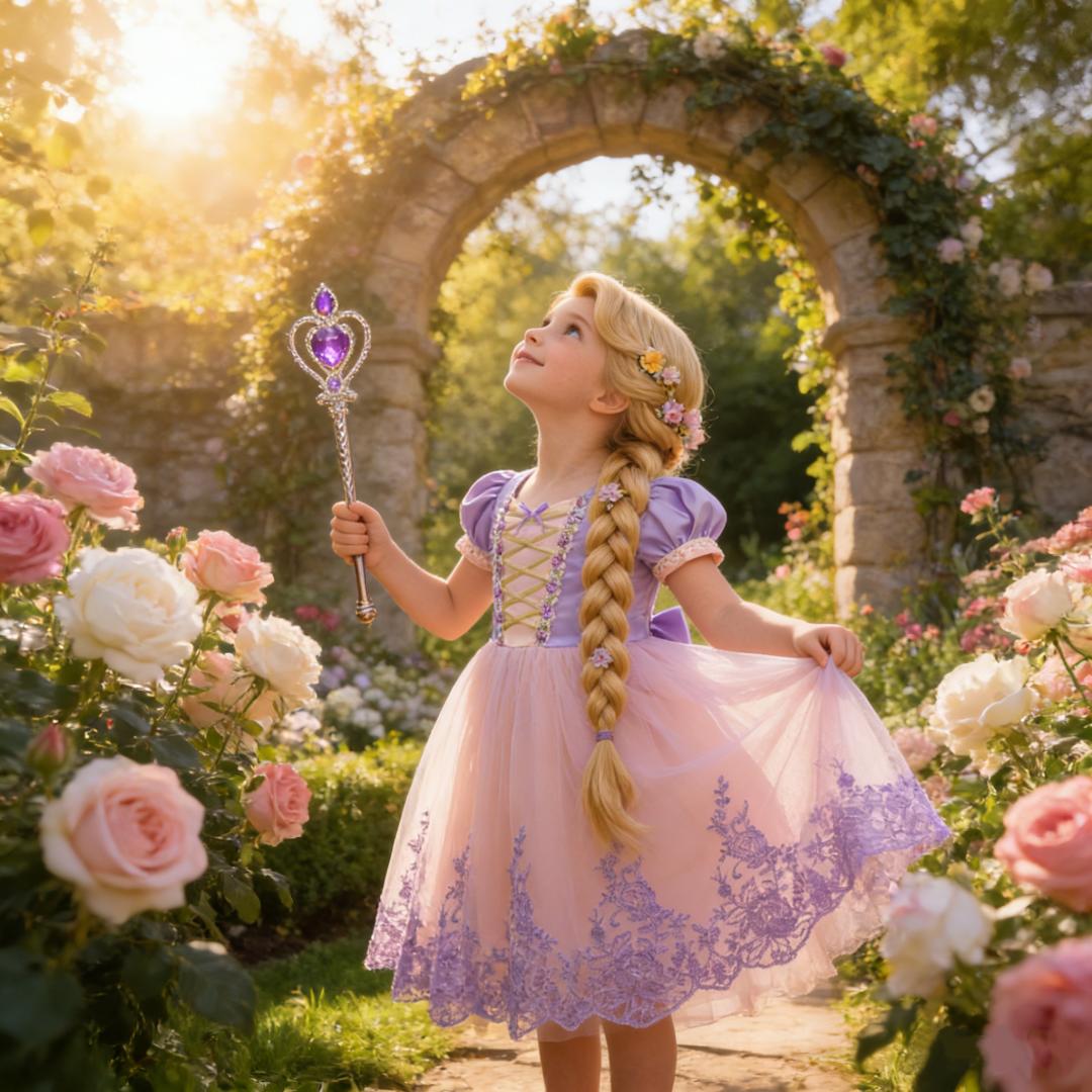 Girls Sleeping Beauty role play first birthday dress purple performance costume princess tulle skirt anniversary gift