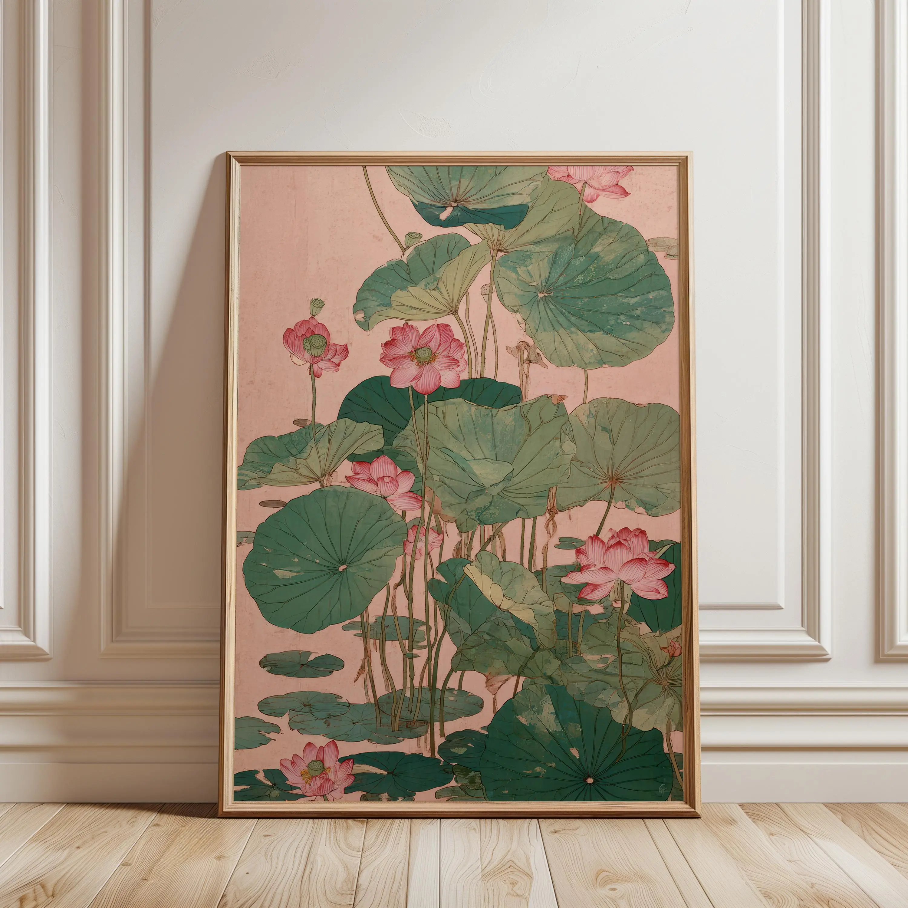 [UNFRAMED] Japanese Koi Fish Poster, Minimalist Asian Wall Art, Zen Water Painting, Japandi Decor, Tranquil Pond Print, Modern Oriental Artwork