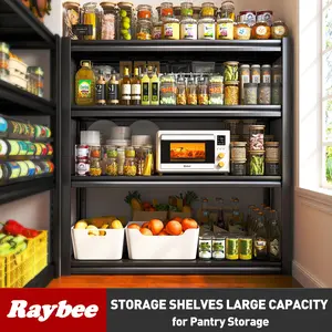 Raybee Furniture 4-6 Tier Heavy Duty Storage Shelves, Adjustable Metal Garage Shelving Units&Storage Shelf, for Pantry Closet Kitchen Garage Organization