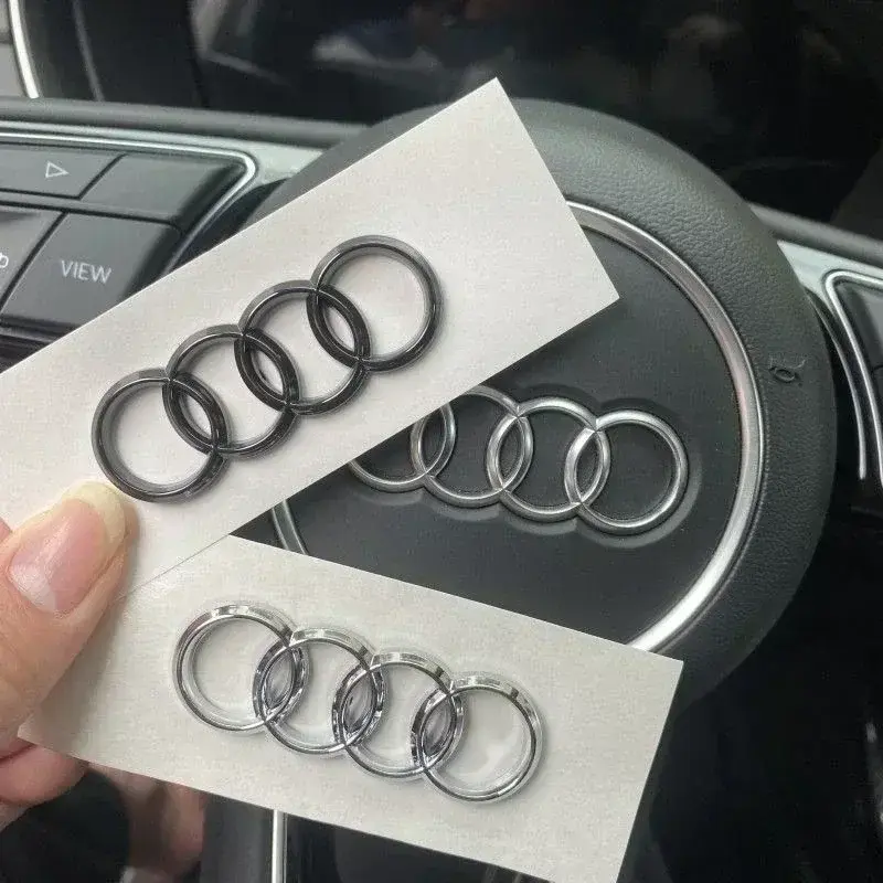2026 New For Audi Alloy Car Steering Wheel Emblem Replaced Sticker A6 A6L A3 A4L A5 A7 A8L A1 Q6 Q7 Q8 TT S5 S7 S8 RS7 RS6 Side Decals For your Cars
