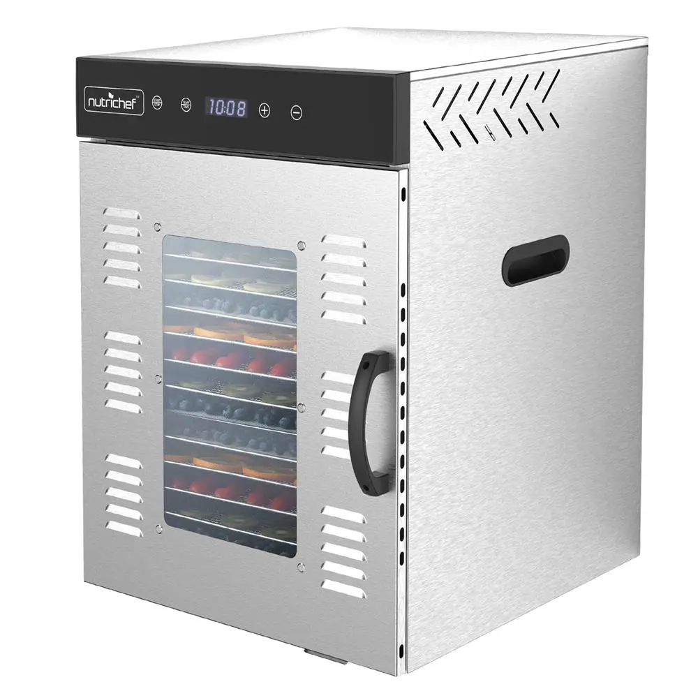 1500W Electric Food Dehydrator with 16 Trays | Stainless Steel Food Dryer with Touch Control LED Display, 95°F–170°F Adjustable Temperature & Time - Perfect Kitchen Appliance for Fruit, Snacks, Vegetables & More
